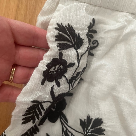 J. Crew Cream Shorts with Black Embroidery - Picture 3 of 5